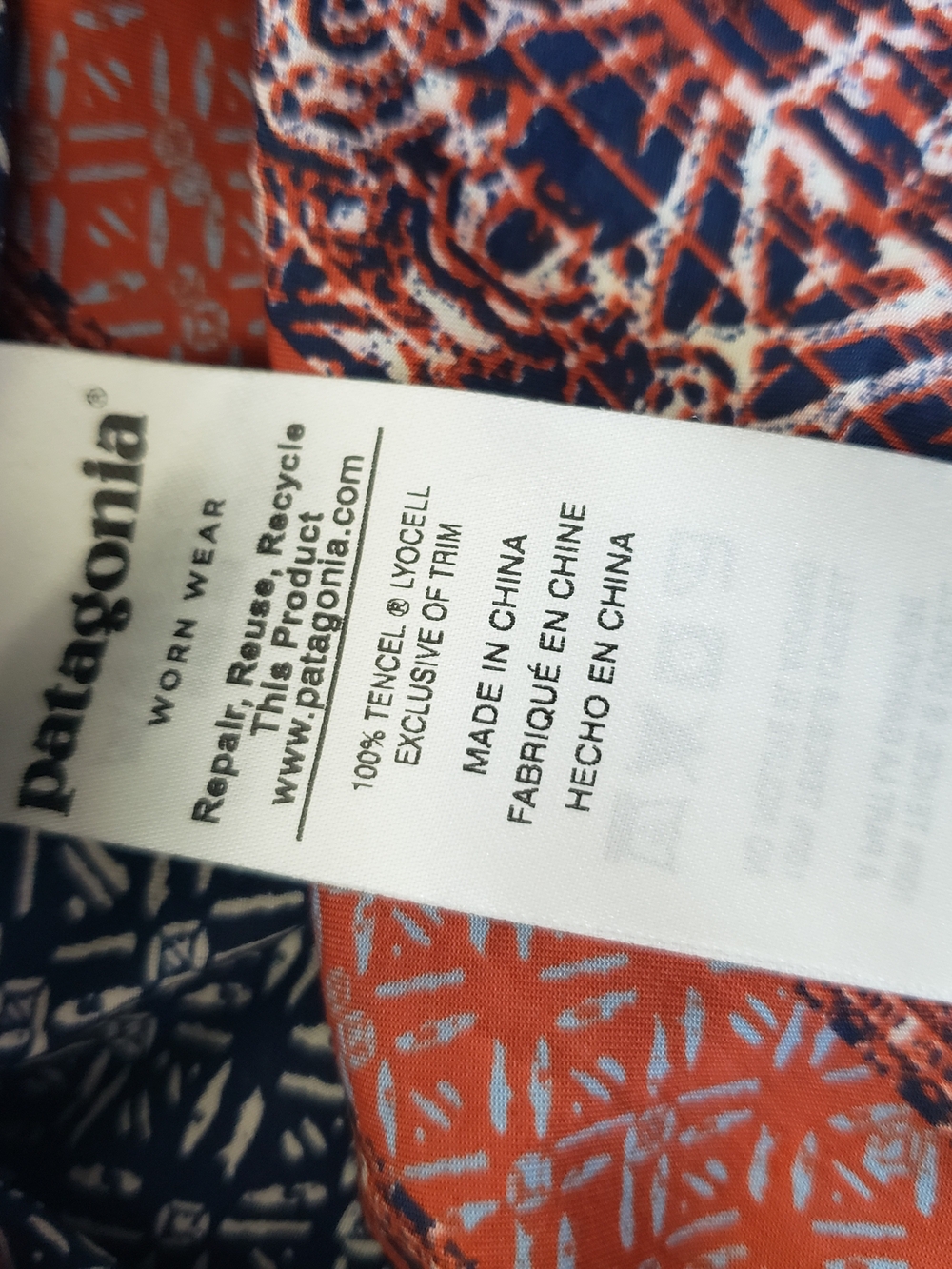 Patagonia Navy Midi Dress Size Medium Boho Athleisure Outdoor Aztec Rust Border - Picture 7 of 8